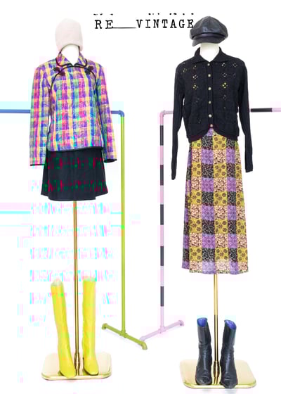 彩虹小格紋旗袍式上衣2