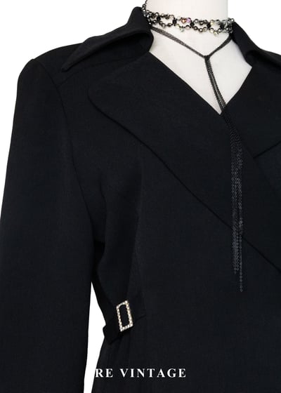 黑曜石影女王西裝式長洋裝7