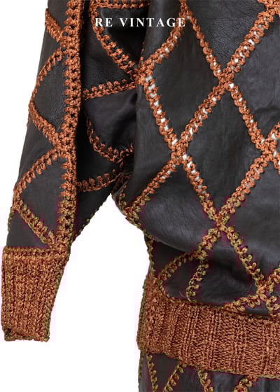 套裝組合 - 深橘鉤織皮菱格飛鼠秀上衣10