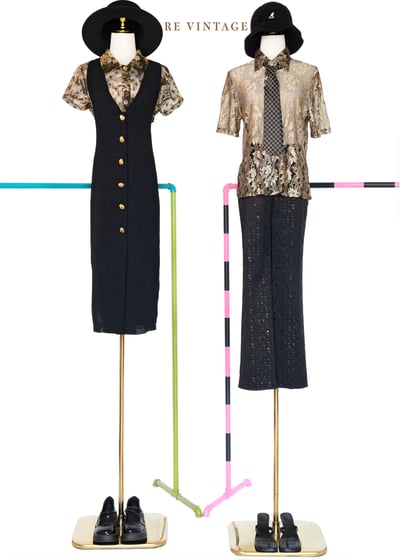 氣質單品 - 古典法式金釦黑底洋裝2