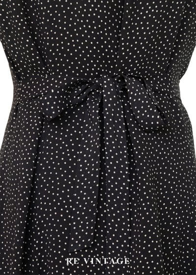 繁花盛引波點拼接黑白系長洋裝14