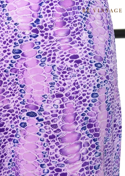 火辣の紫色系蛇皮紋路繞頸長洋裝8