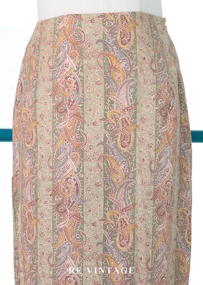 東方花紋草綠流蘇及膝裙（24.5）8