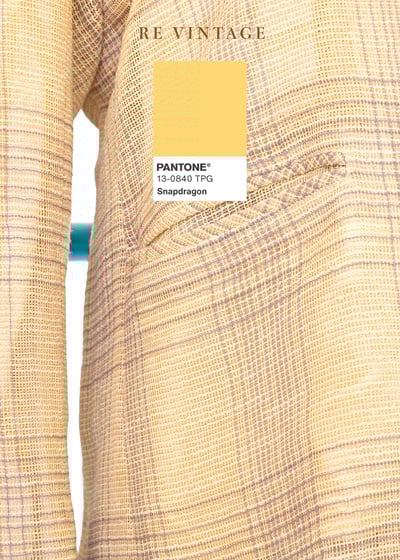 奶黃色格紋薄款西裝外套14