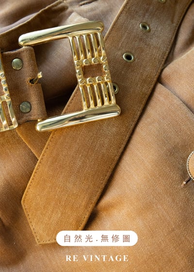 焦糖色澤高腰排釦美裙（26-29"）13