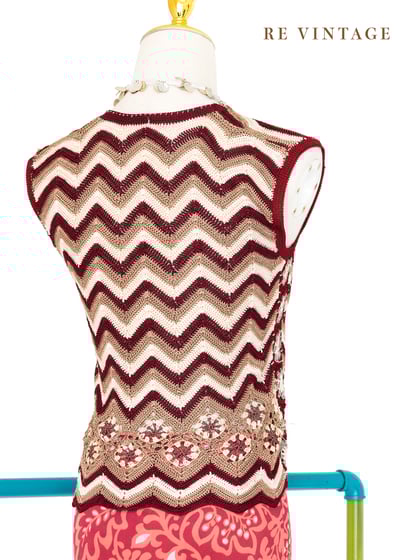 乾燥玫瑰針織波紋小花背心10