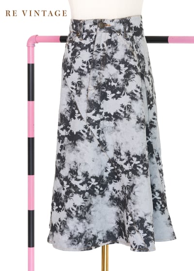 灰黑色暈染牛仔裙裙（27"）1