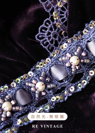 永夜之夢 - 寶石珠珠絨布細肩帶洋裝14