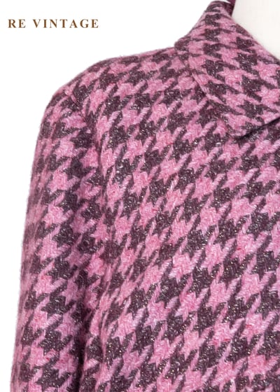 叛逆甜心 - 粉紅千鳥格毛呢拉鍊外套7