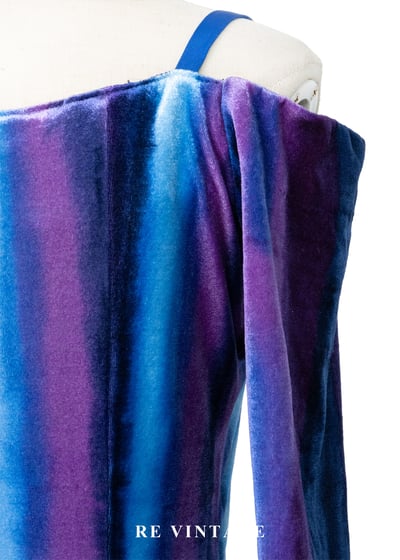 極光極限 - 迷幻漸層線條垂墜領長洋裝15