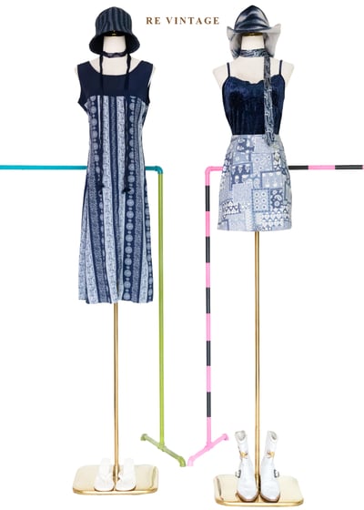 蔚藍海岸的拼貼記憶圖騰短裙（24"）2