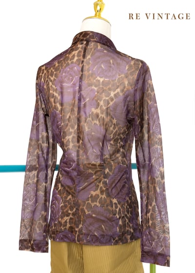 豹紋與紫玫瑰透膚上衣6