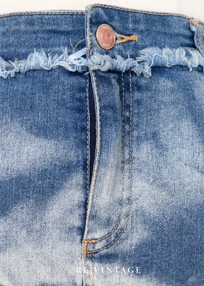 雲染叛逆毛邊牛仔裙（28-29"）5