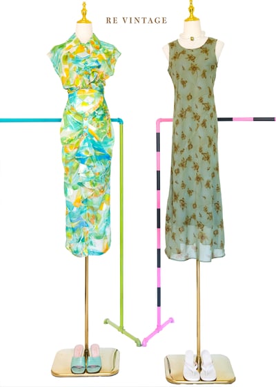 套裝裙子 - 荷葉花園透明水彩裙子（26"）3