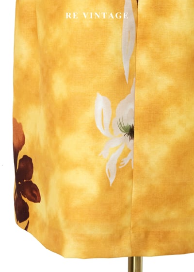 日落巴黎 -黃扎染水墨花朵短裙（25"）8