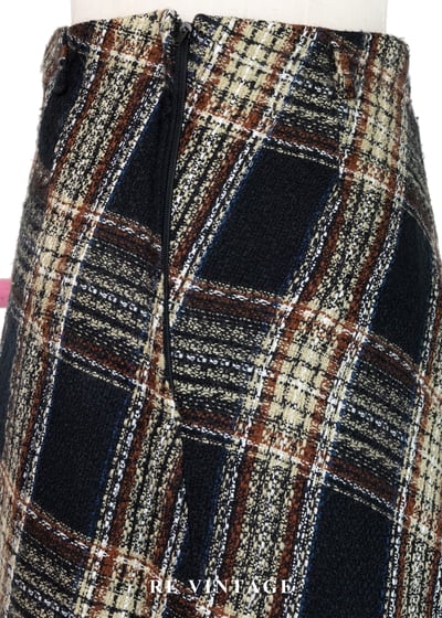 英倫優雅斜格紋毛呢長裙（26"）9