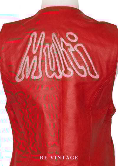 Multi Flame 火焰紅皮革背心9