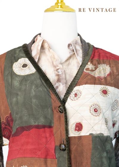 『歐洲寶物』拼接復古刷色個性背心12