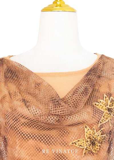 漂亮の暈染棕色網狀上衣8