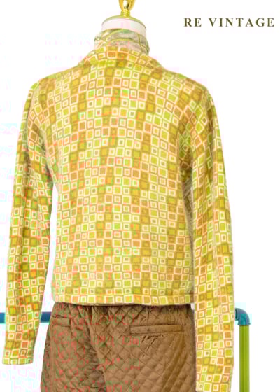 Geometric Spectrum 萊姆綠格紋毛衣外套11