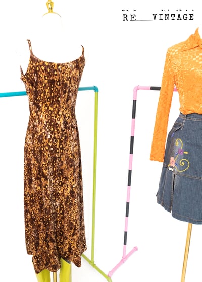 辣辣豹紋絨布長版洋裝7