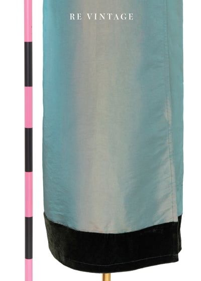 陽光湖水綠尼龍絨布長裙（27"）4