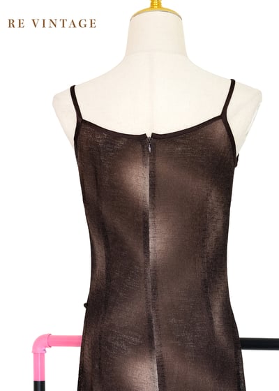 黑咖啡波紋立體拉花細肩帶長洋裝13