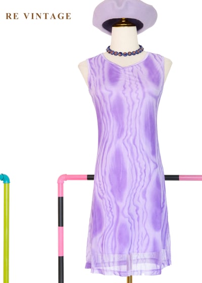 紫霧波紋光影層次網紗洋裝1