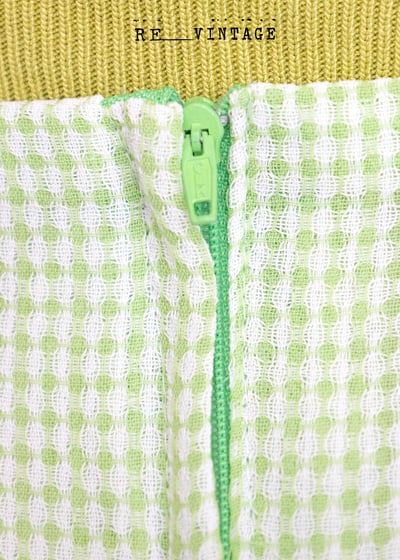 檸檬草綠色格紋小短裙8