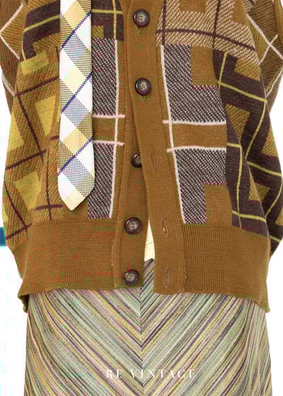 Topaz 格紋拼接針織毛衣背心9