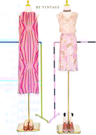 如夢如幻的拼布花紋雪紡裙裙（22-31"）2