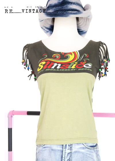 彩虹珠珠嬉皮貼身上衣1