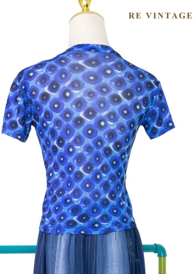 迷幻暈染同心圓網紗上衣8