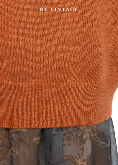 橘x綠 森林影子落日毛衣背心10