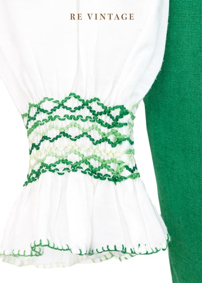 『歐洲寶物』Classic Green 古典美女刺繡襯衫4