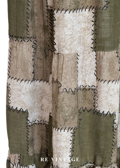 遊牧流浪美學拼接圖騰流蘇長裙（24-30"）10