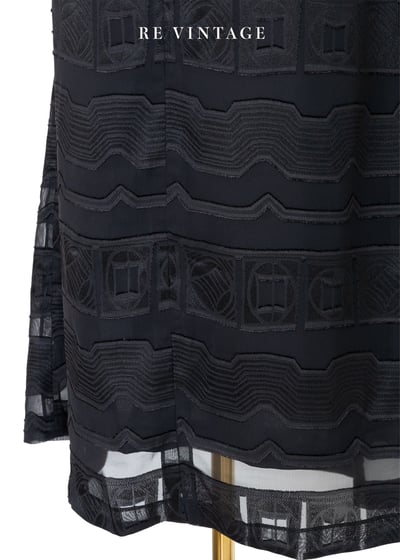 Black Sea 線條印花黑色長裙（27"）7