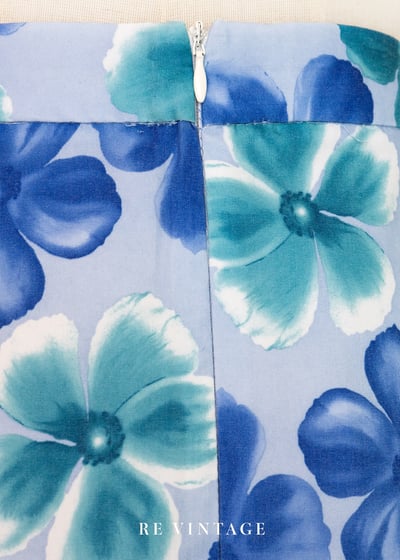 Icy Blue 藍花盛開中長裙（25"）9