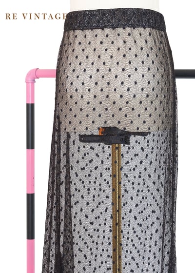 帶點橘棕色光澤的點點網紗長裙（24-30"）3