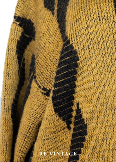 黑黃色螺旋紋路針織毛衣5