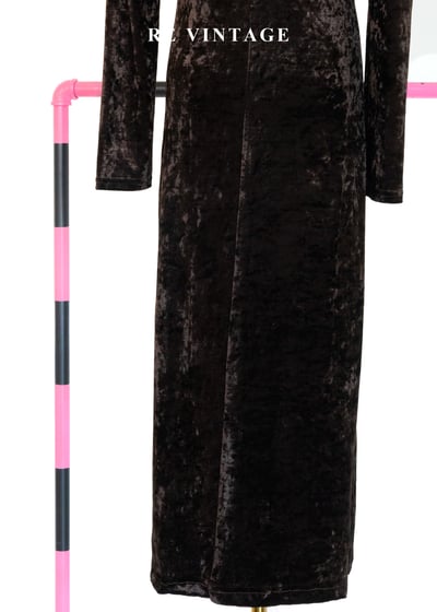 義大利製質感單品 - 深咖啡色俐落現代感絨布洋裝12