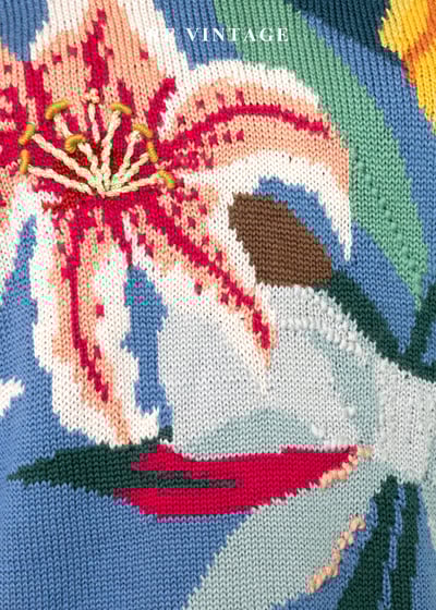 憂鬱藍百合撞色針織毛衣7