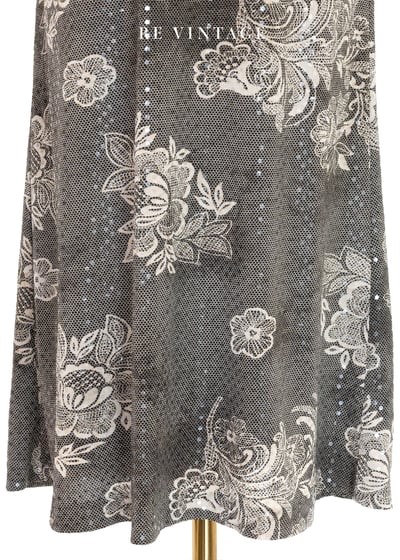 灰霧奶白花卉閃亮美裙（23-27"）4