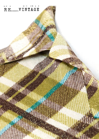 金光閃閃草綠棕菱格彈性上衣8