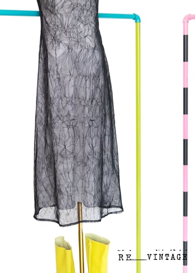 Crinkled 網紗蜘蛛網中長洋裝4