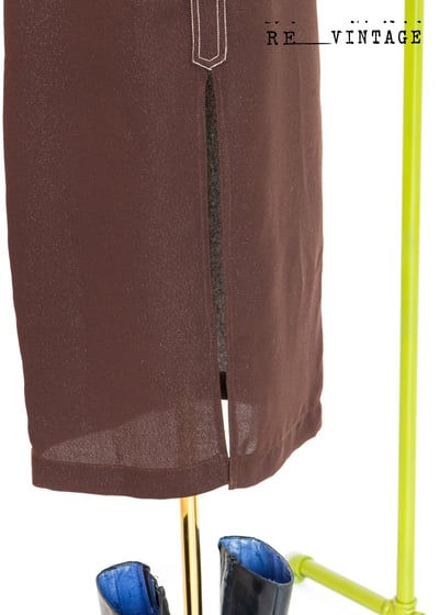 美腿吹風巧克力色開衩長裙（26"）7