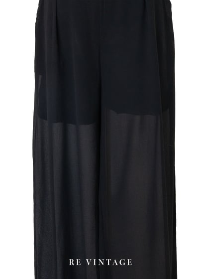 綠色花影黑雪紡連身褲6