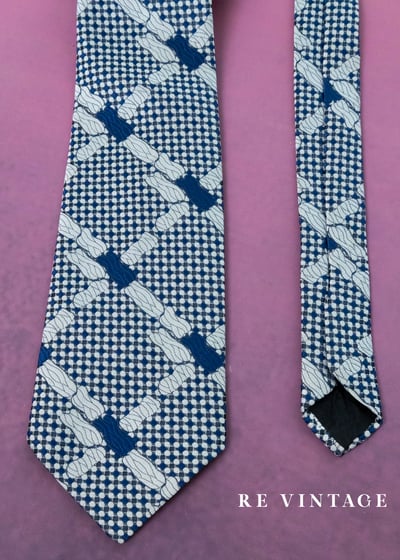 像素交織海藍菱格紋領帶7