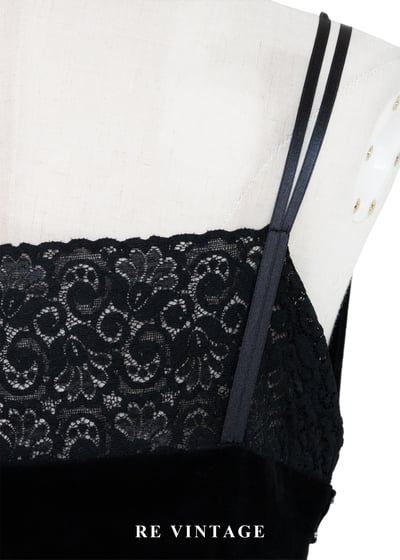 暗黑童話黑絨蕾絲細肩帶洋裝12