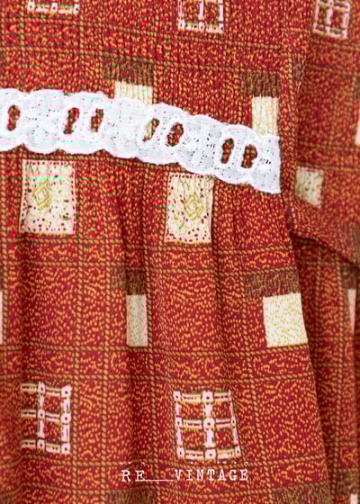 酒紅色小格紋甜美洋裝12